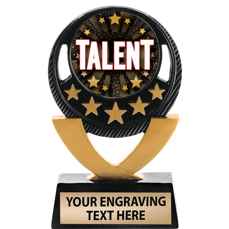 5"FIVE STAR BLK-GLD INS SCULP