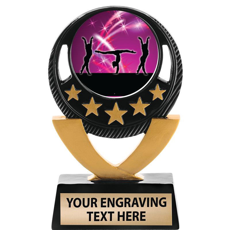 5"FIVE STAR BLK-GLD INS SCULP