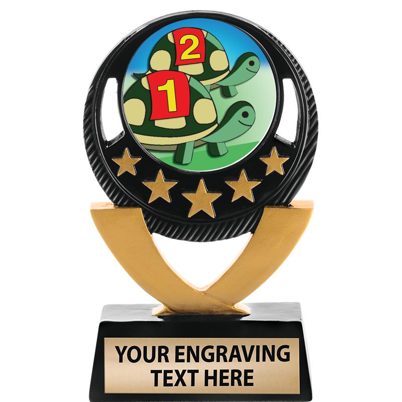 5"FIVE STAR BLK-GLD INS SCULP