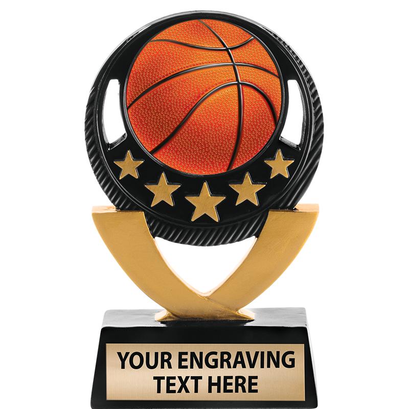 5"FIVE STAR BLK-GLD INS SCULP