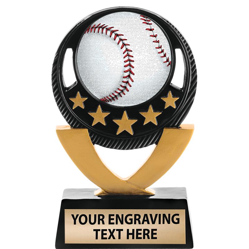 5"FIVE STAR BLK-GLD INS SCULP