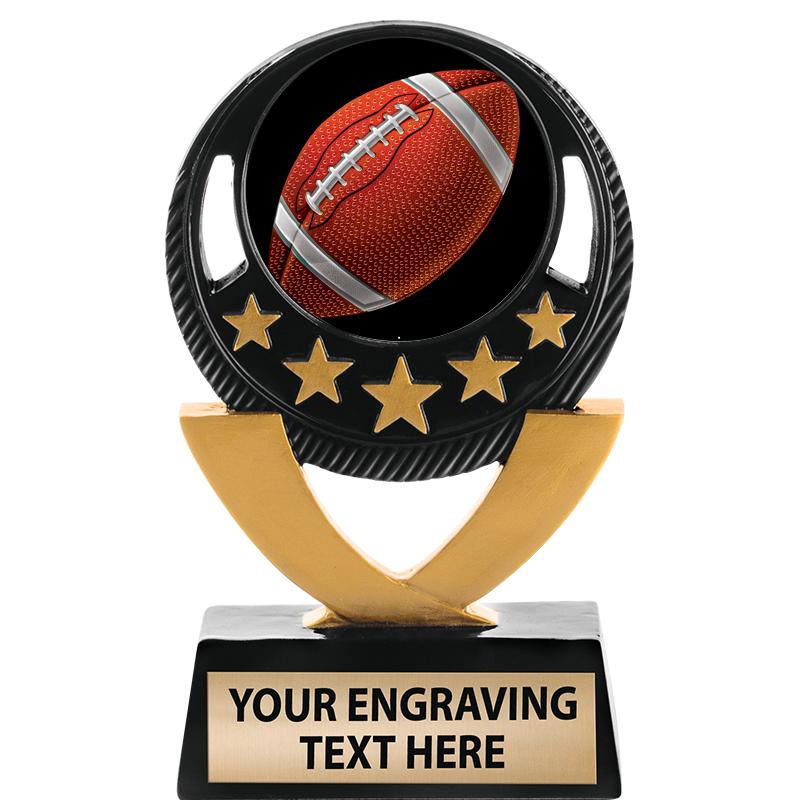 5"FIVE STAR BLK-GLD INS SCULP