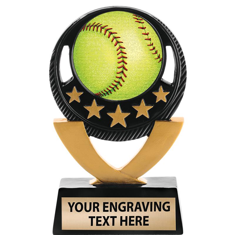 5"FIVE STAR BLK-GLD INS SCULP