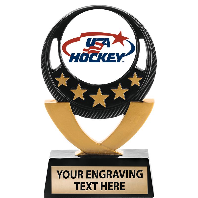 5"FIVE STAR BLK-GLD INS SCULP