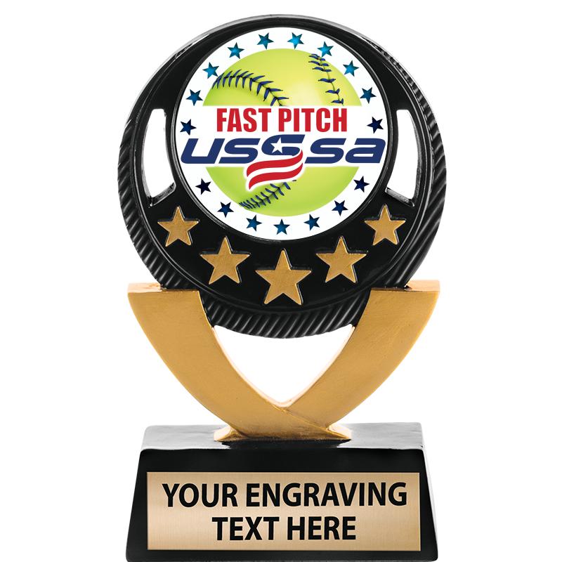 5"FIVE STAR BLK-GLD INS SCULP