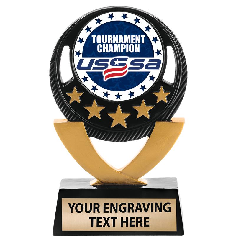 5"FIVE STAR BLK-GLD INS SCULP