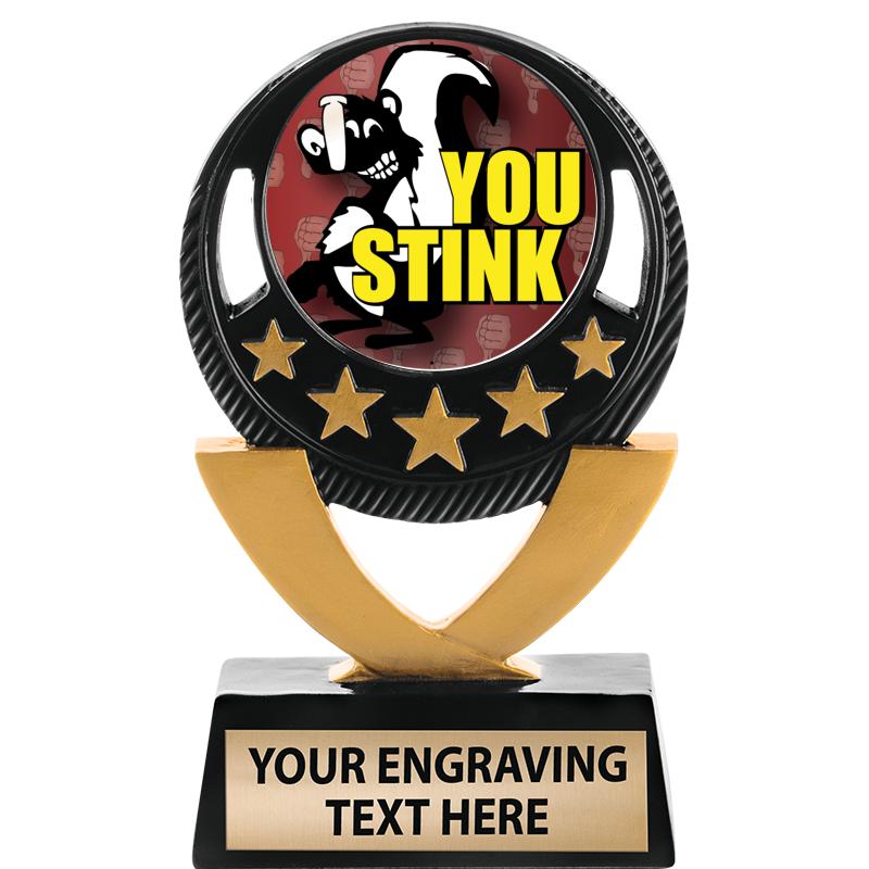 5"FIVE STAR BLK-GLD INS SCULP