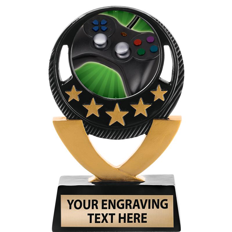 5"FIVE STAR BLK-GLD INS SCULP