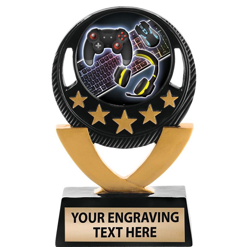 5"FIVE STAR BLK-GLD INS SCULP