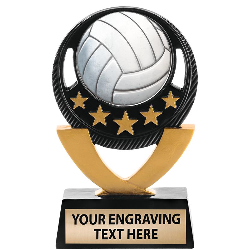 5"FIVE STAR BLK-GLD INS SCULP