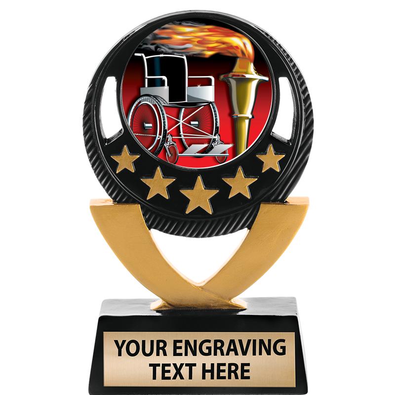 5"FIVE STAR BLK-GLD INS SCULP