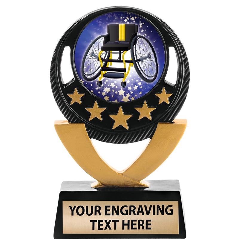 5"FIVE STAR BLK-GLD INS SCULP