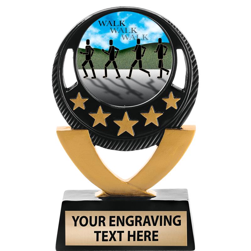 5"FIVE STAR BLK-GLD INS SCULP