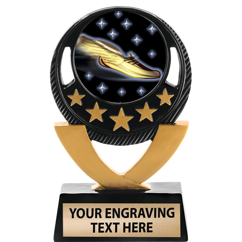 5"FIVE STAR BLK-GLD INS SCULP