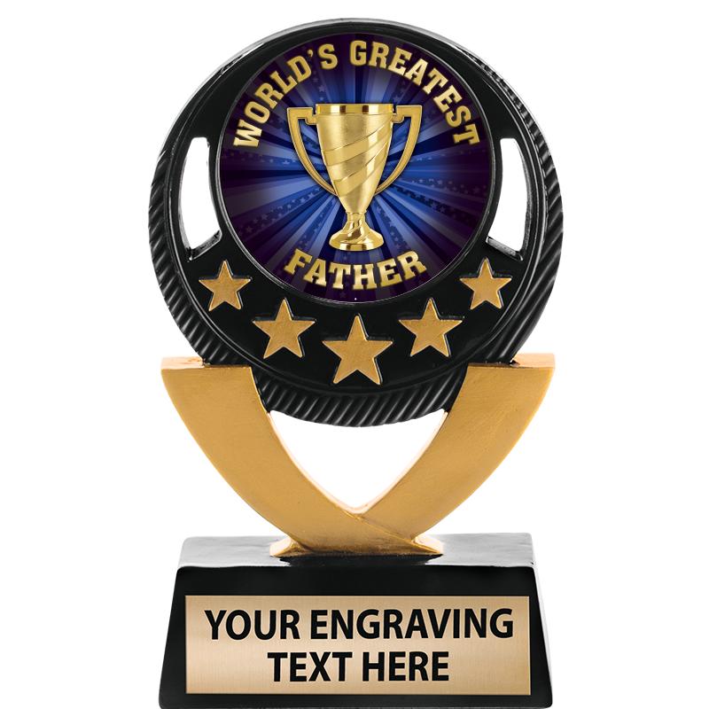 5"FIVE STAR BLK-GLD INS SCULP