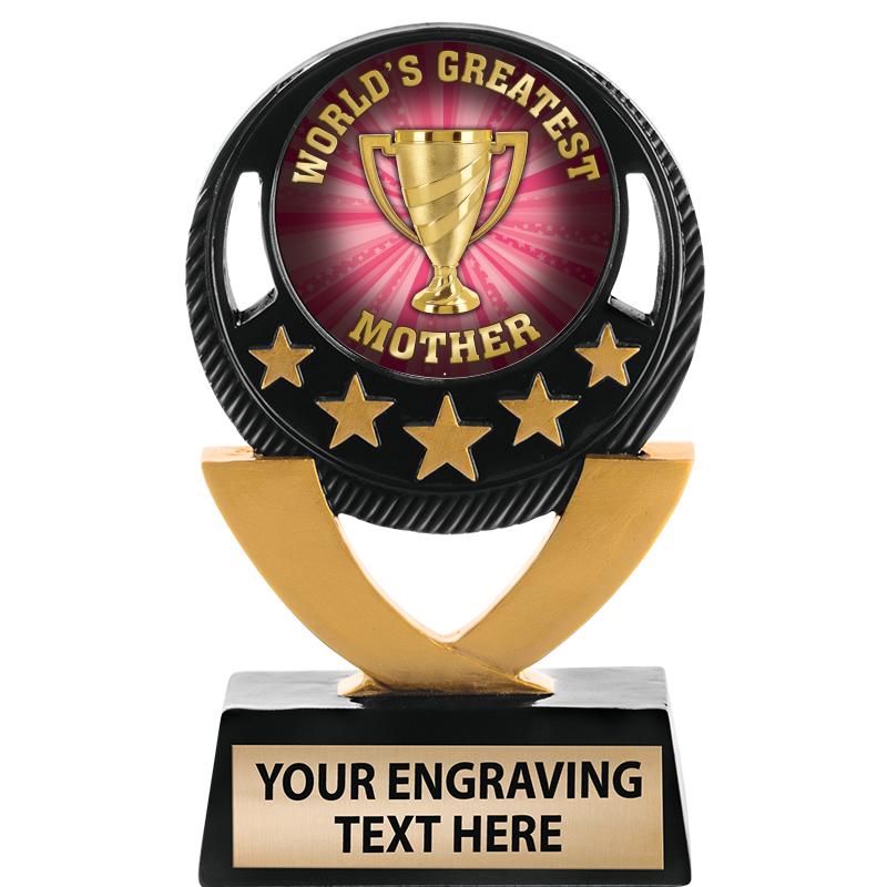 5"FIVE STAR BLK-GLD INS SCULP