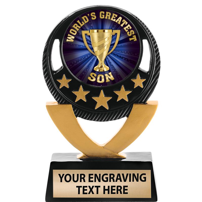 5"FIVE STAR BLK-GLD INS SCULP