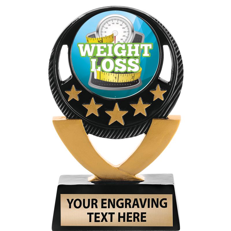 5"FIVE STAR BLK-GLD INS SCULP