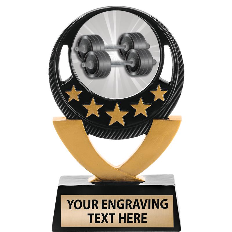 5"FIVE STAR BLK-GLD INS SCULP