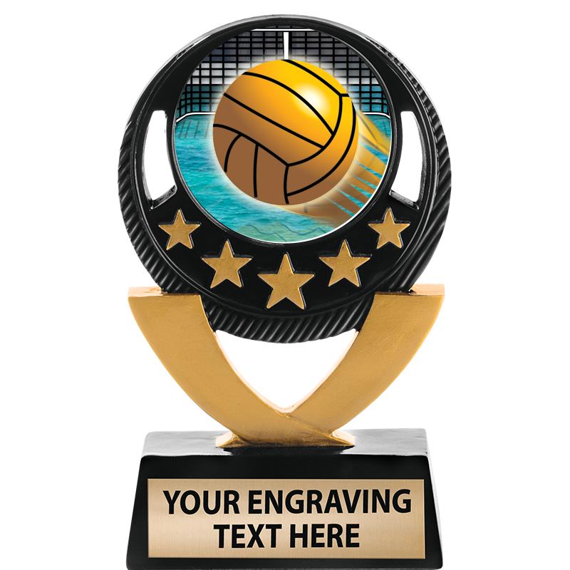 5"FIVE STAR BLK-GLD INS SCULP