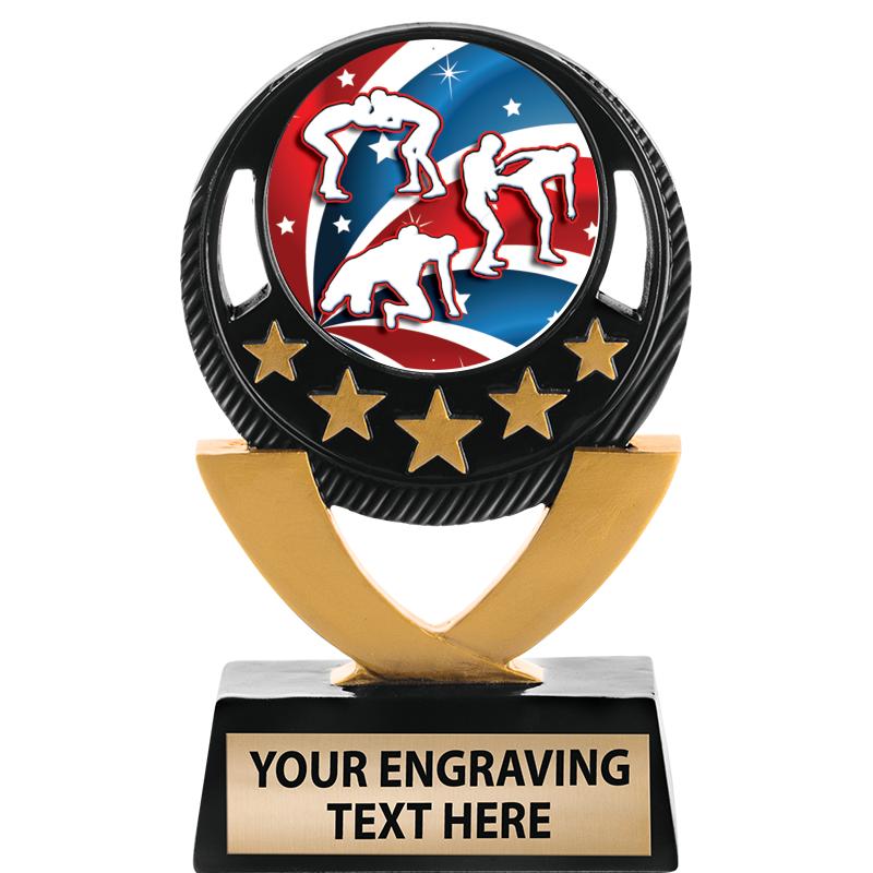 5"FIVE STAR BLK-GLD INS SCULP