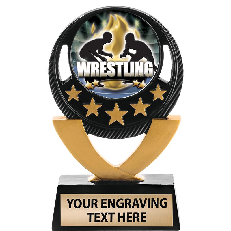 5"FIVE STAR BLK-GLD INS SCULP