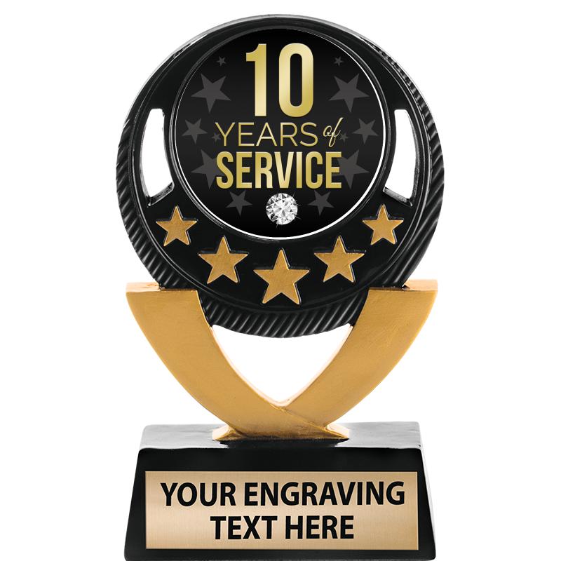 5"FIVE STAR BLK-GLD INS SCULP