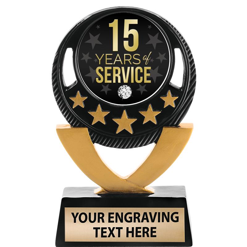 5"FIVE STAR BLK-GLD INS SCULP