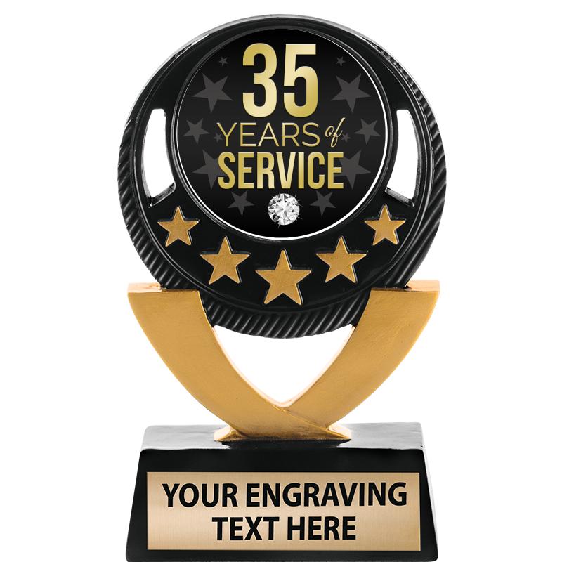 5"FIVE STAR BLK-GLD INS SCULP