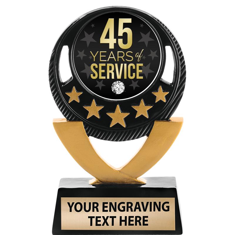 5"FIVE STAR BLK-GLD INS SCULP