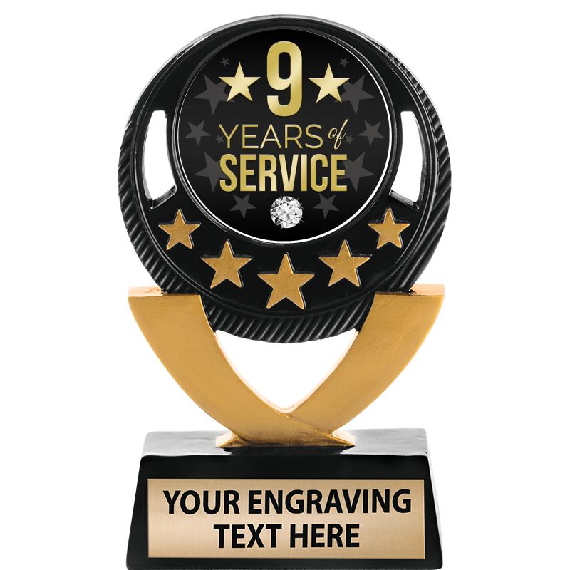 5"FIVE STAR BLK-GLD INS SCULP