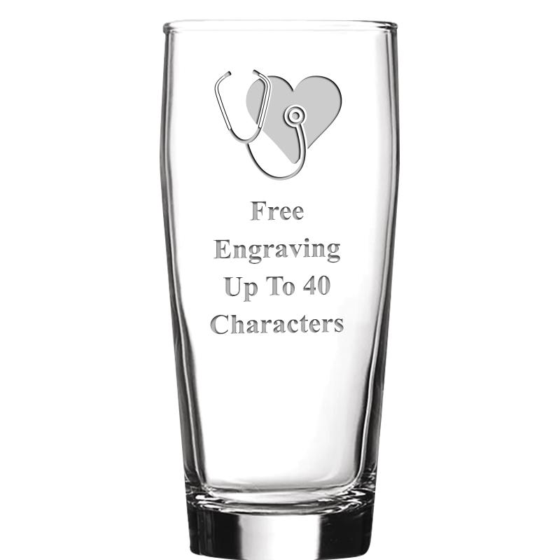 16 OZ NOBLE HOPS BEER GLASS