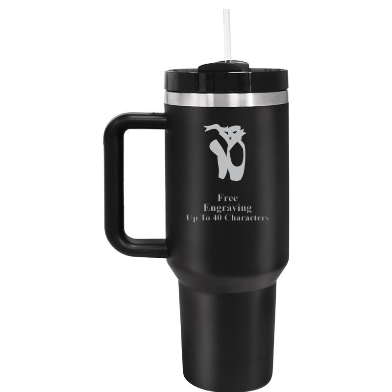 TUMBLER CUP W HANDLE 40OZ BLCK