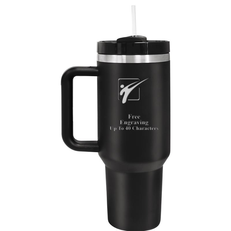 TUMBLER CUP W HANDLE 40OZ BLCK