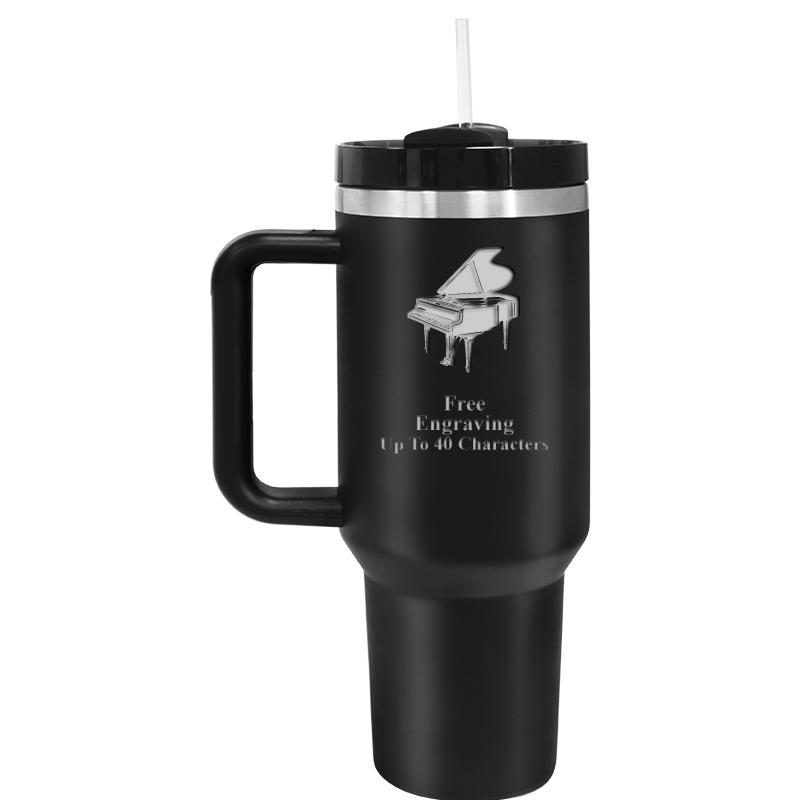 TUMBLER CUP W HANDLE 40OZ BLCK