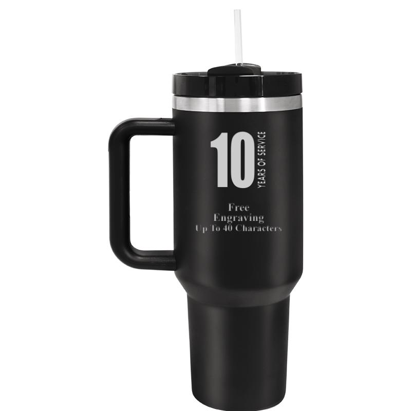 TUMBLER CUP W HANDLE 40OZ BLCK