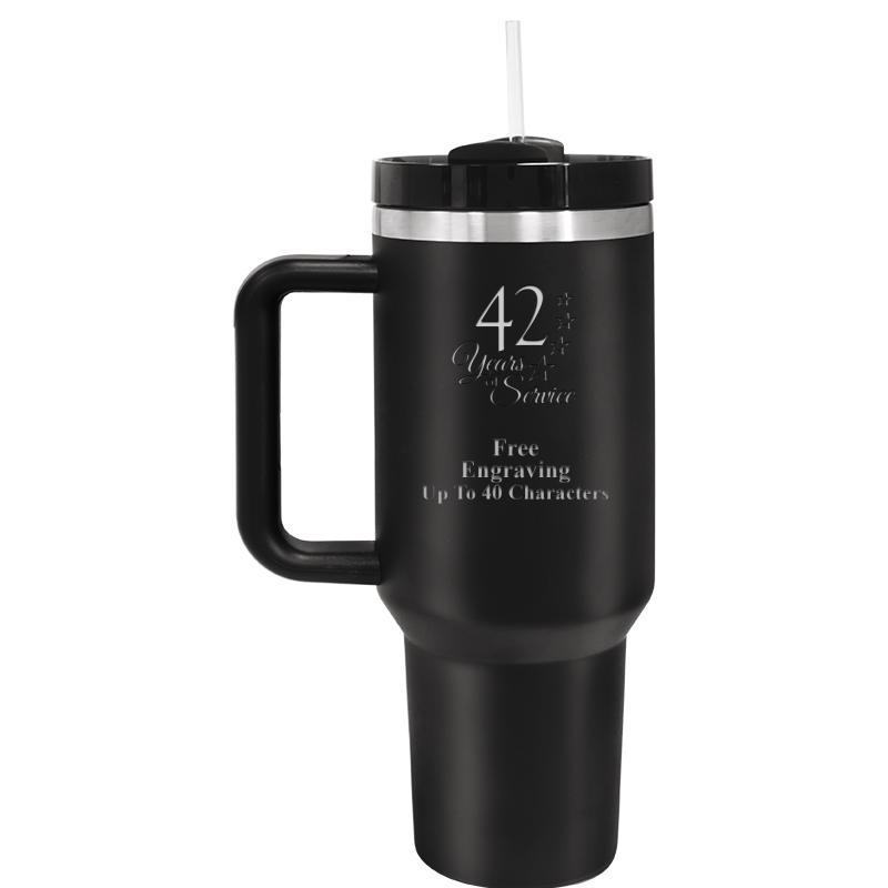 TUMBLER CUP W HANDLE 40OZ BLCK