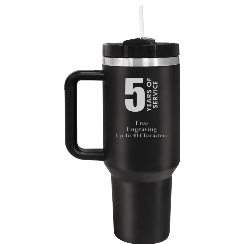 TUMBLER CUP W HANDLE 40OZ BLCK