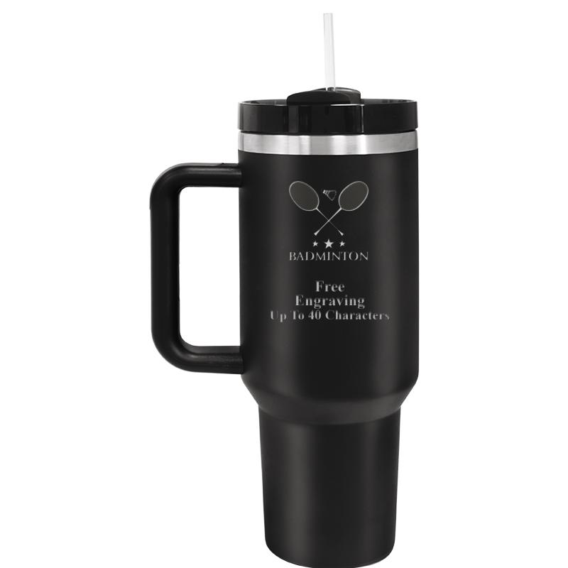 TUMBLER CUP W HANDLE 40OZ BLCK