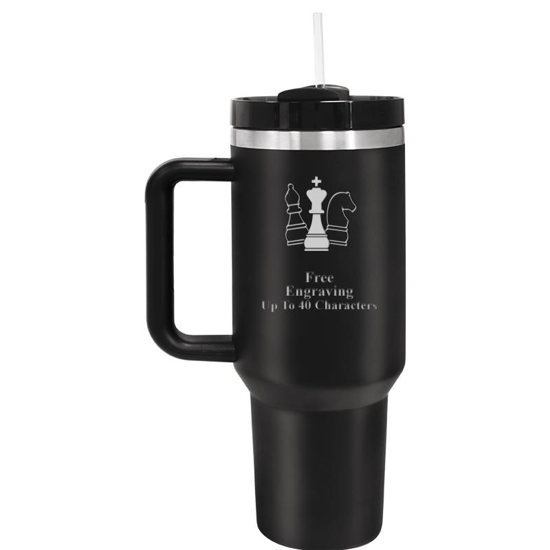 TUMBLER CUP W HANDLE 40OZ BLCK
