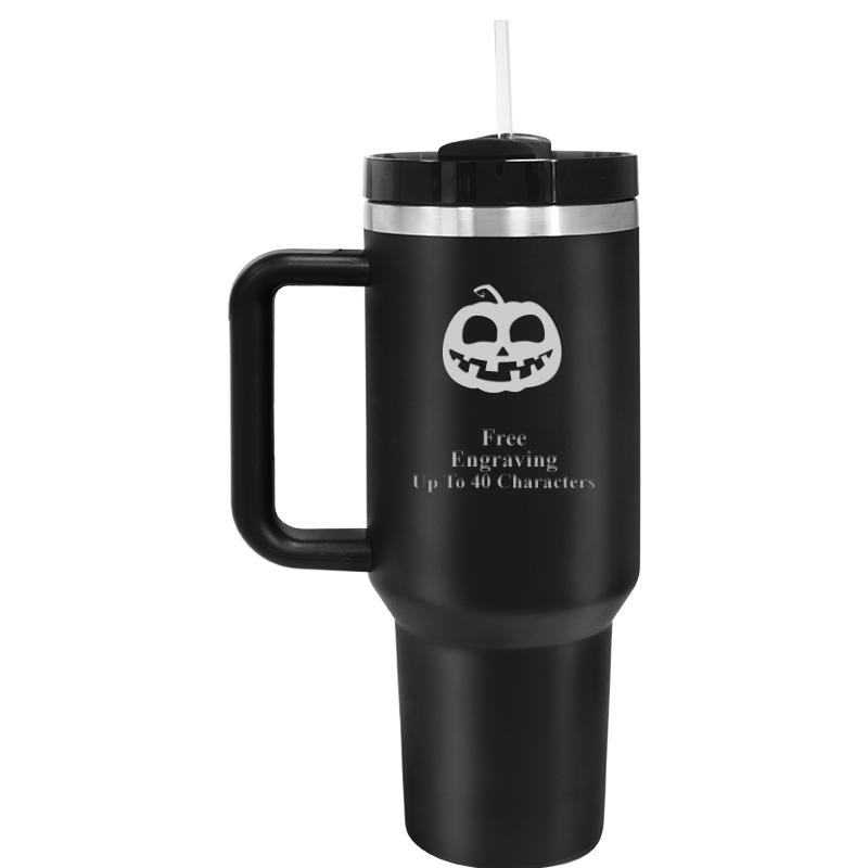 TUMBLER CUP W HANDLE 40OZ BLCK
