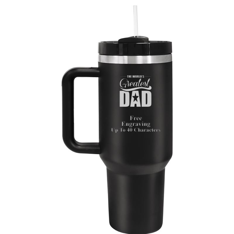 TUMBLER CUP W HANDLE 40OZ BLCK