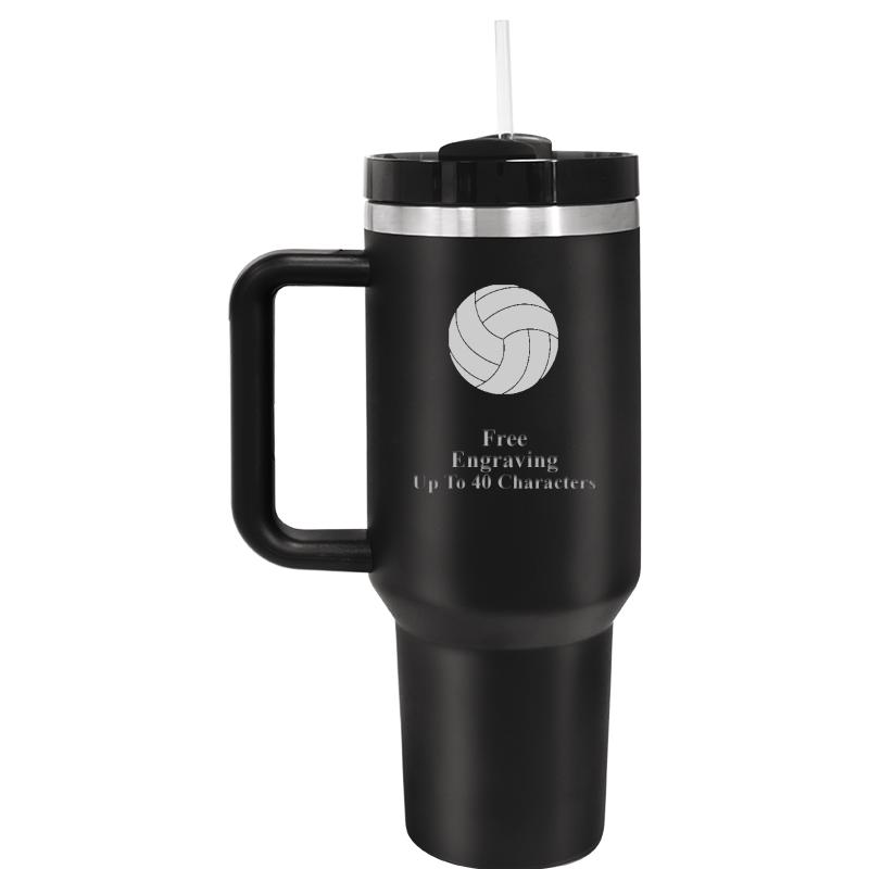 TUMBLER CUP W HANDLE 40OZ BLCK