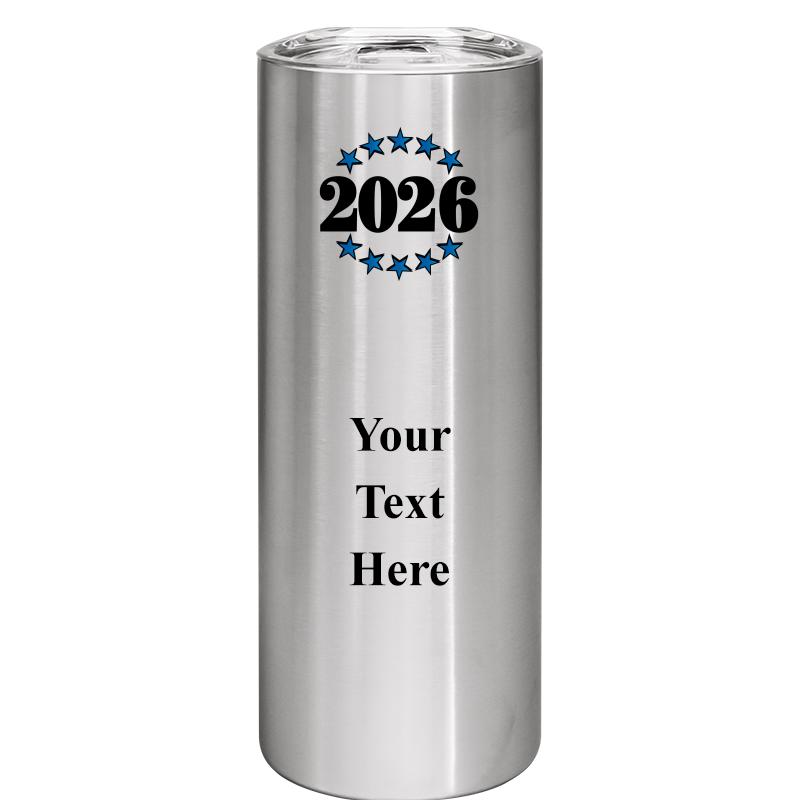 SLIM TUMBLER 20OZ SILVER