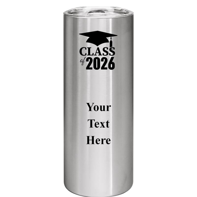 SLIM TUMBLER 20OZ SILVER
