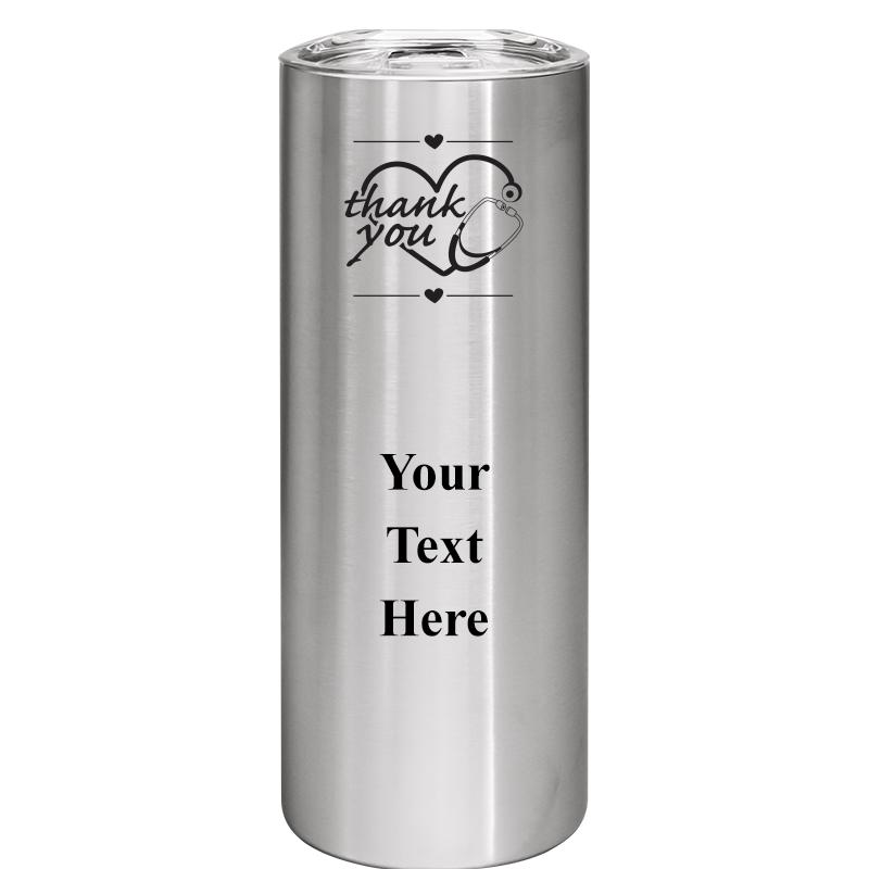 SLIM TUMBLER 20OZ SILVER