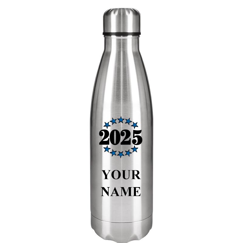 SILVER WATER BOTTLE 17 OZ