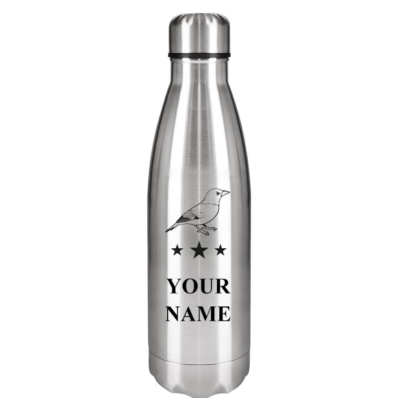 SILVER WATER BOTTLE 17 OZ