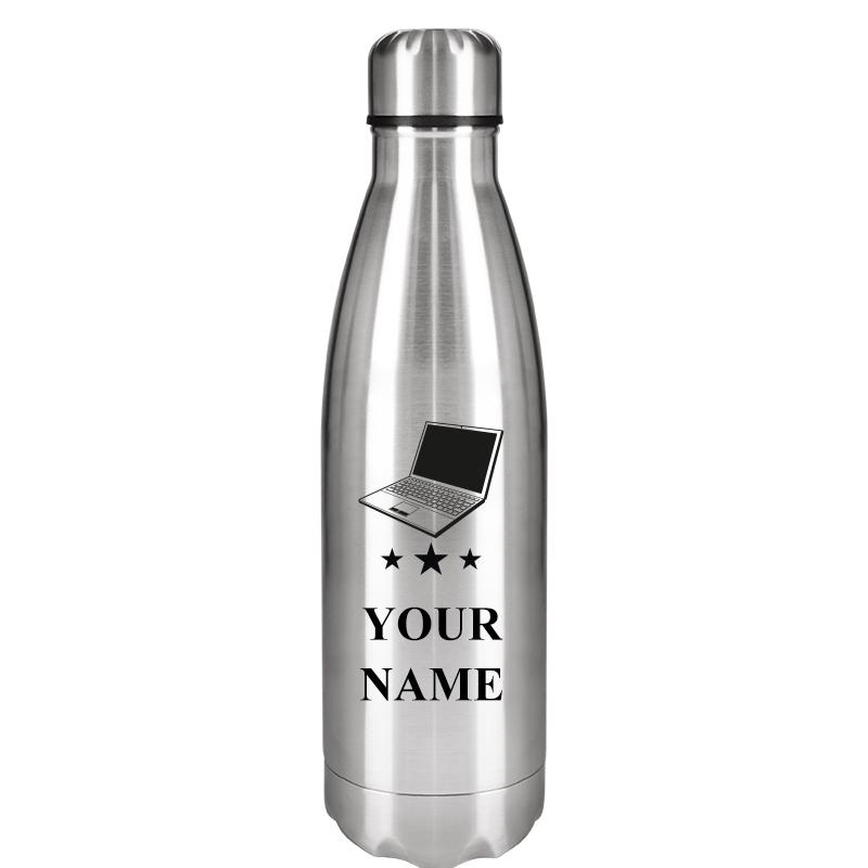 SILVER WATER BOTTLE 17 OZ
