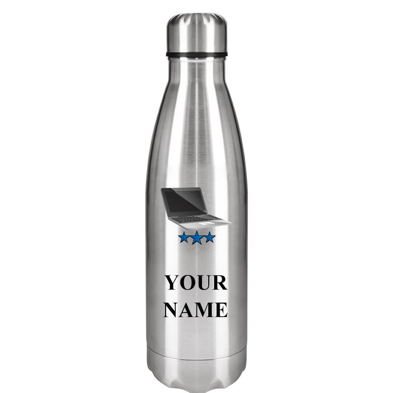 SILVER WATER BOTTLE 17 OZ